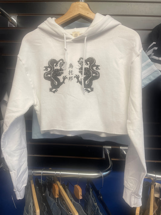 Dragon cropped hoodie